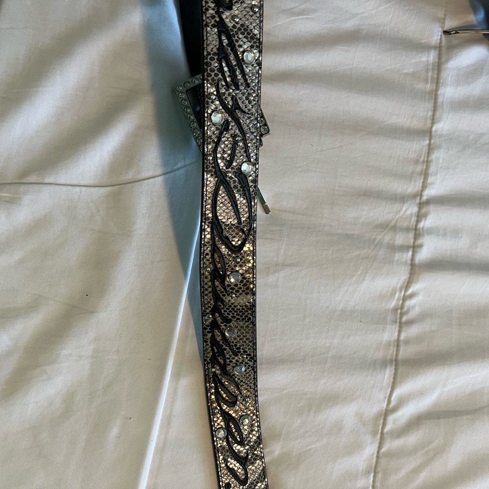 Harley-Davidson Silver and Black Embellished Belt